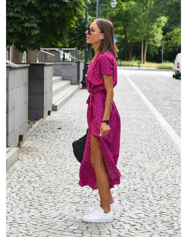 Julia - Elegantní Šaty s Výstřihem do V a Tvarujícím Střihem